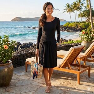 knee length dresses for ladies Boden Women's Carla Jersey Wrap Dress in Blue